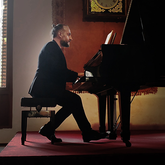 Miguel Caballero plays Chopin at King Sancho Palace in Valldemossa Charterhouse